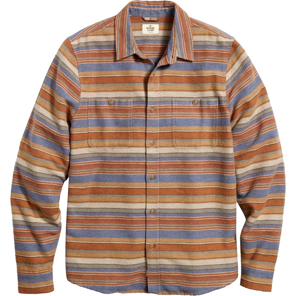 Marine Layer Maddox Baja Stripe Overshirt Flannel (Multi Stripe) - Men's Small